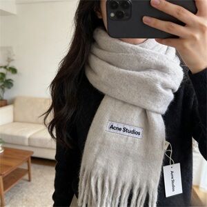 Acne Gray Wool Scarf